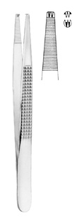 Bonney pinzeta chirurgická; 2×3 zuby; 18,0 cm